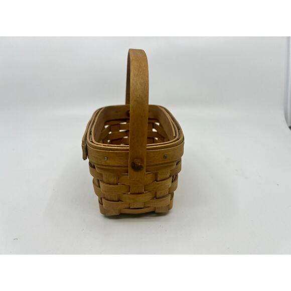 VINTAGE LONGABERGER SMALL RECTANGLE 5.5 X 4 X 3.25 BASKET W/HANDLE 2004 - Picture 3 of 3